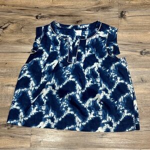 Crewcuts Sleeveless Navy Tie-Dye Top